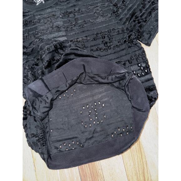 Chanel 21C Black Flocked Velvet CC Logo Top Short Sleeve Tee T Shirt S Small - Picture 16 of 16